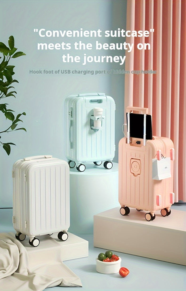 2pcs Hard Shell Luggage Set With ABS+PC Material, Simple And Classic Design Suitcase