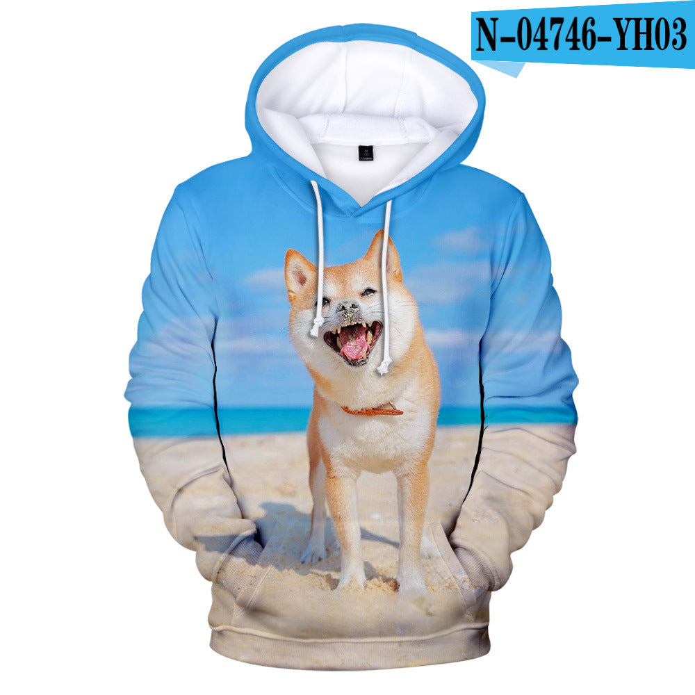 Creative Casual Digital Printing Hooded Sweater men
