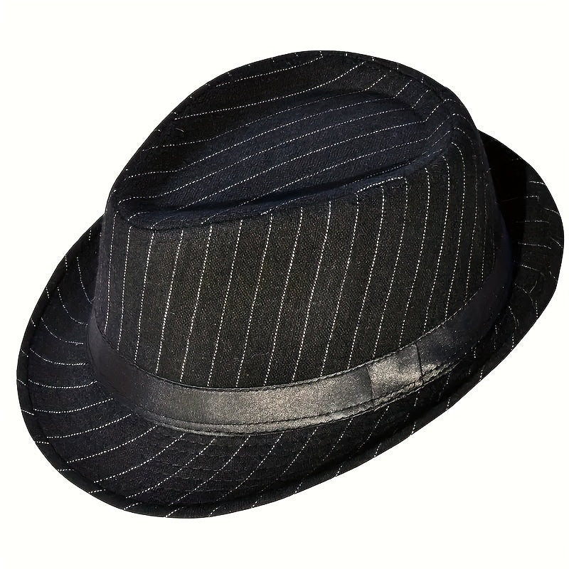 2pcs Elegant Men's Fedora Hats, Cotton Blend (20% Cotton, 80% Polyester), British Retro Style Jazz Caps