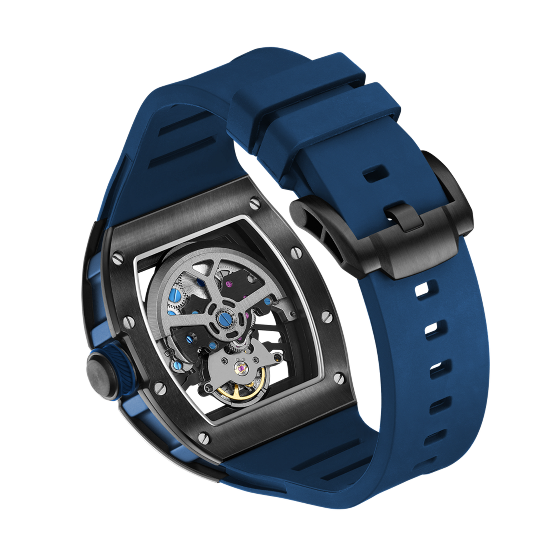 New Men's Watches Skull Hollow Dial Face Mechanical Watch Steel Case Waterproof Sport Wristwatch Automatic Movement Clock 9190-7-14