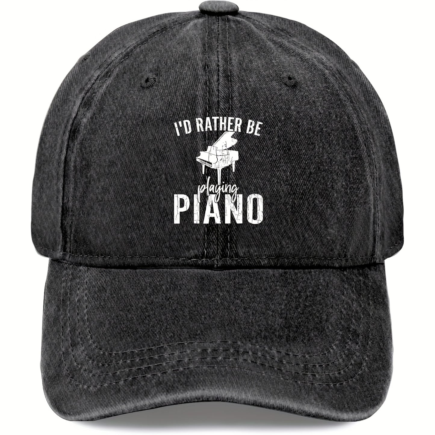 I'd Rather Be Playing Piano Player Pianos Pianist hat Mens Vintage Washed Baseball Caps Adjustable Dad Hat Crazy Funny Custom Gifts for Her