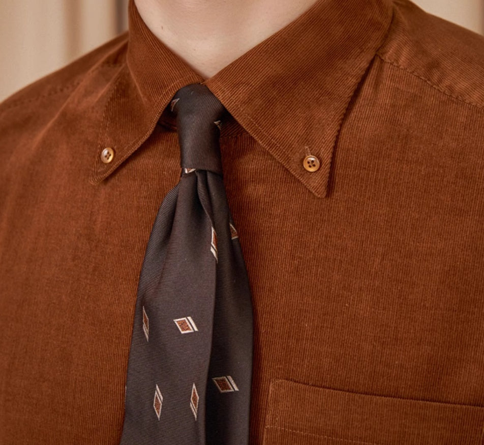 Cotton Corduroy Long-sleeved Shirt American Japanese Style