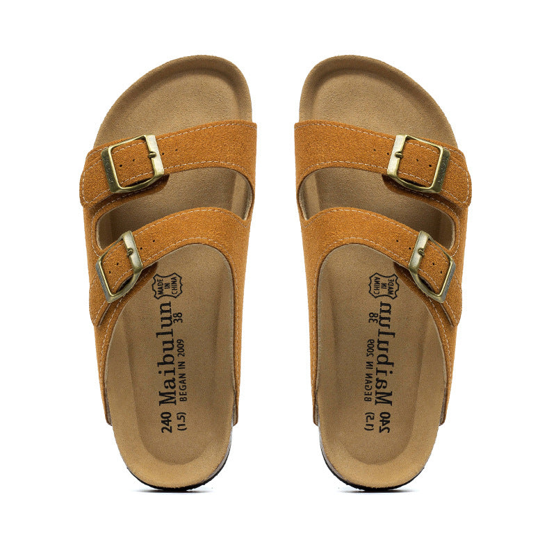 Flat Anti-slip Cork Slippers For Men And Women