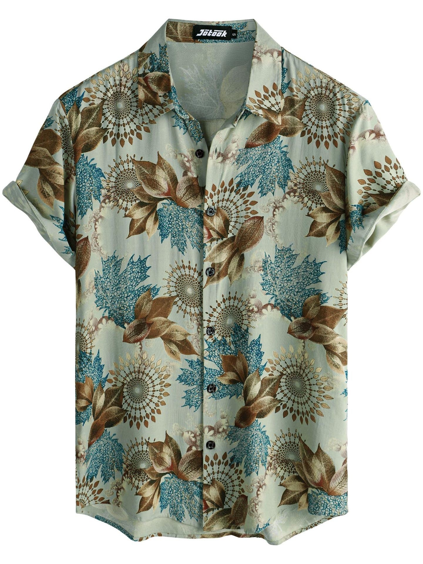 Hawaiian Printing Lapel Short Sleeve Shirt