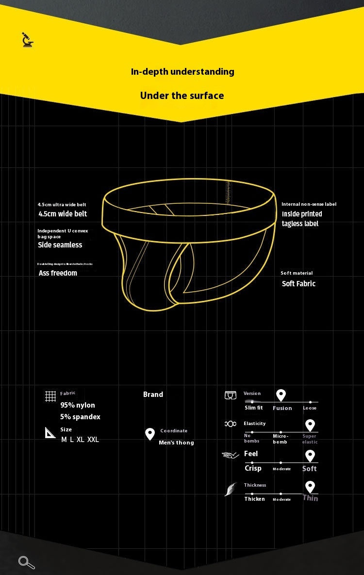 Men's Personality Rib Front U T-back