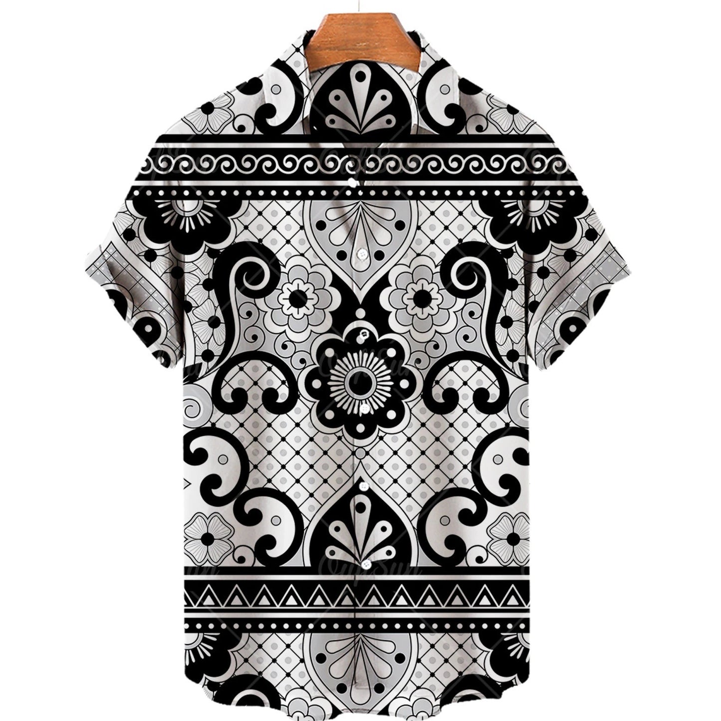 Men's Casual Fashion 3D Digital Printing Short Sleeve Shirt