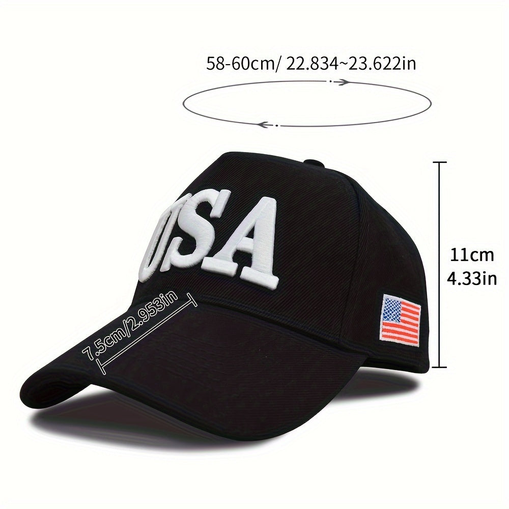 2pcs Premium USA Embroidered Adjustable Baseball Caps for Men & Women - Breathable Acrylic, Perfect for Outdoor Sports