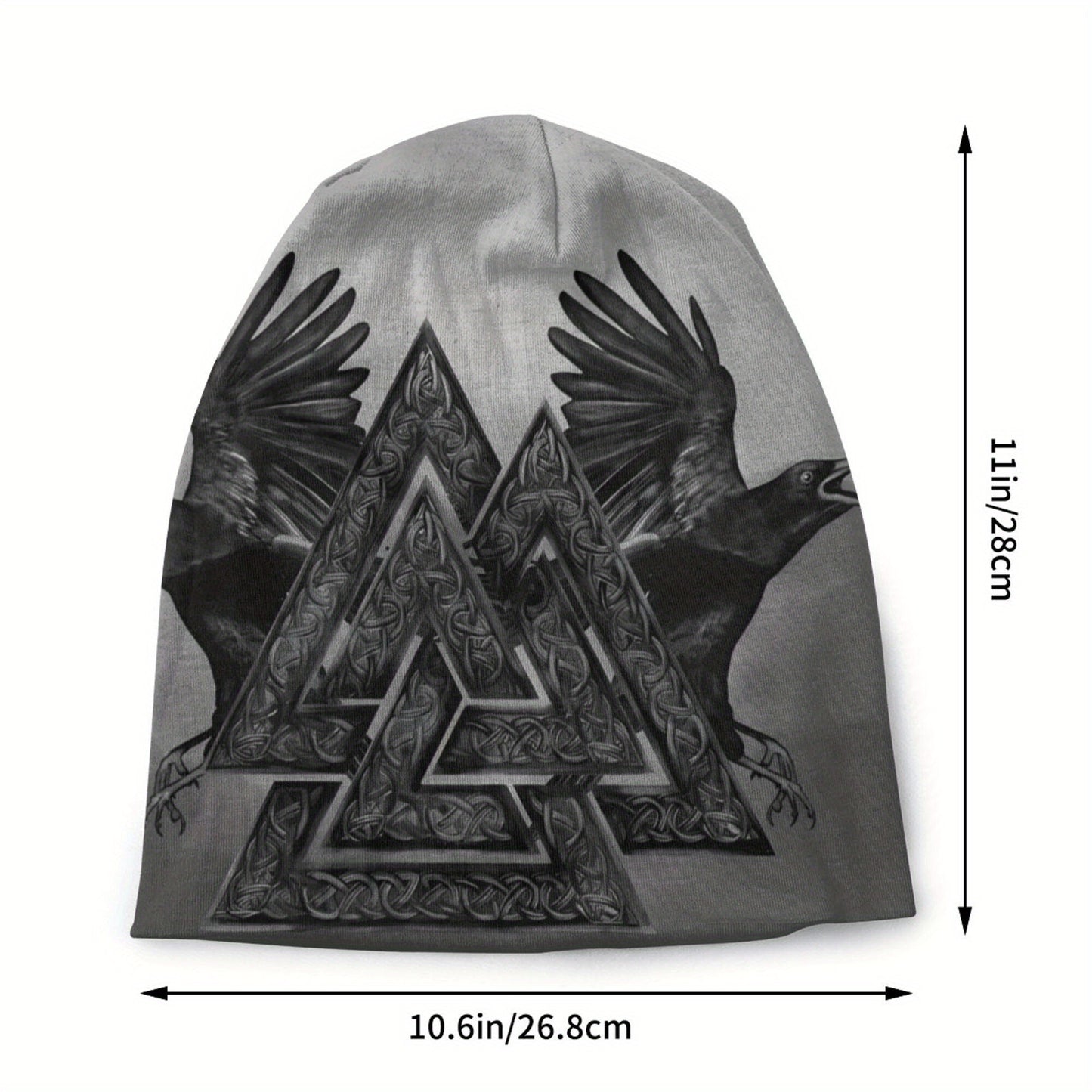 1pc Viking Thin Skullies Beanies Caps Hammer Of Thor Raven Wolf Hat For Unisex Ski Cap.