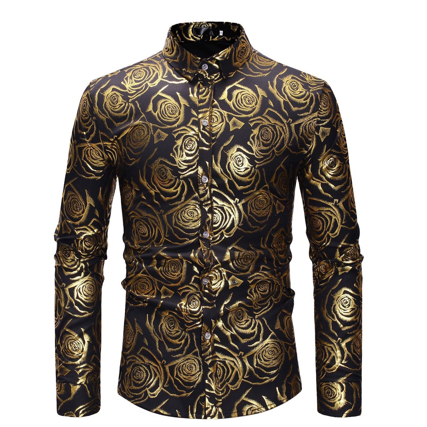Fashion Fashion Floral Printed Men's Casual Long Sleeve Shirt