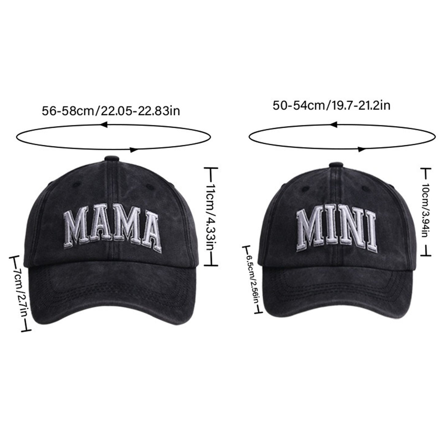 Family Themed Blend Baseball Caps, Breathable Sun Protection Hat with "PAPA", "MAMA", "MINI" Lettering, Fitted Toggle Closure, Hand Washable - Ideal for New Year's Outdoor Travel
