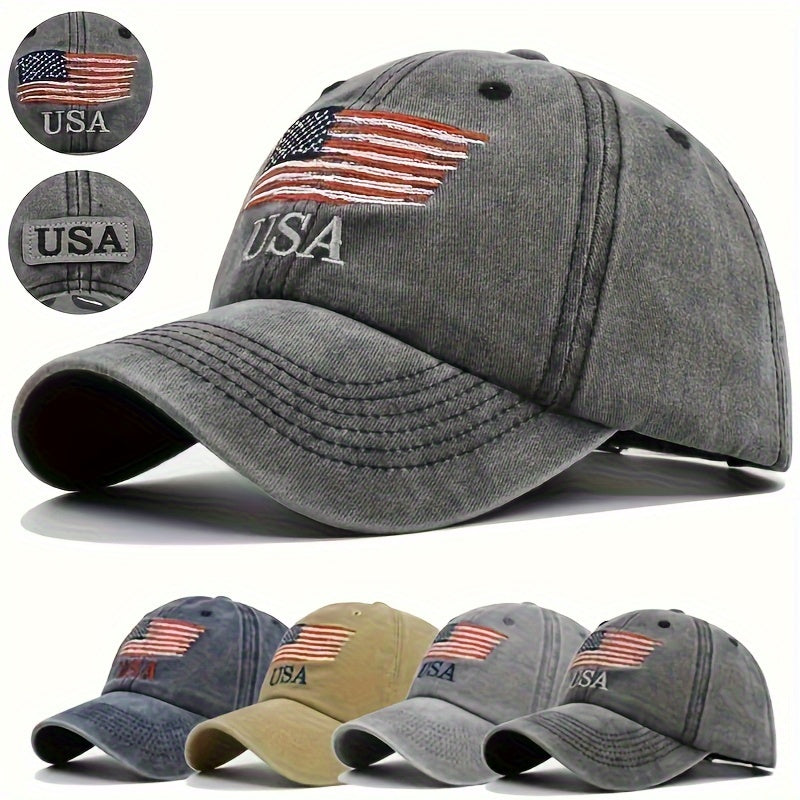2 Pack Vintage Style Cowboy Baseball Caps With American Flag Embroidery, Adjustable Patriotic American Hats For Men And Women