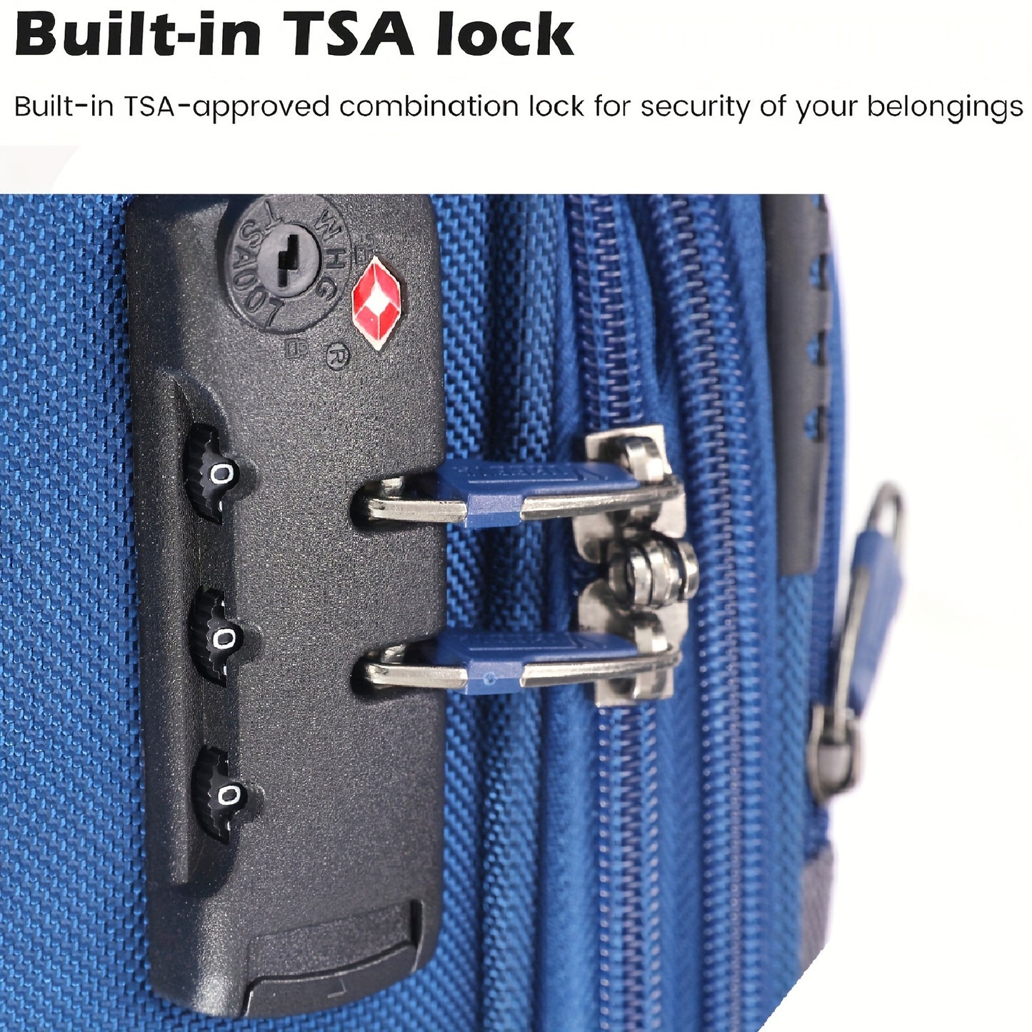 Softside Luggage Sets With Spinner Wheels 3pcs Set Lightweight Suitcase Set With TSA Lock, Expandable Luggage Sets With Inside Pocket