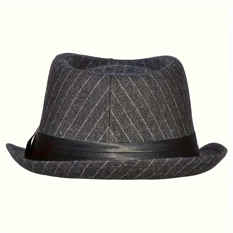 2pcs Elegant Men's Fedora Hats, Cotton Blend (20% Cotton, 80% Polyester), British Retro Style Jazz Caps