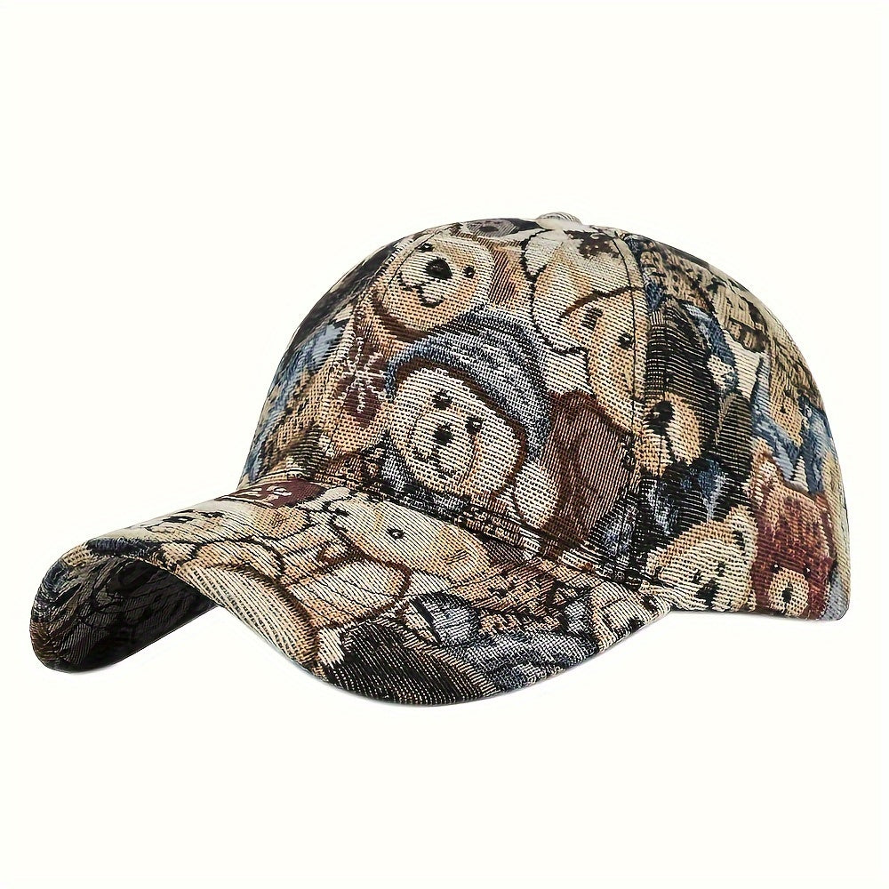 1Pc Cute Bear Baseball Cap New Spring Sunhat Dog Print Men Women Unisex-Teens Cotton Snapback Caps Fashion Hip Hop Vintage Hat