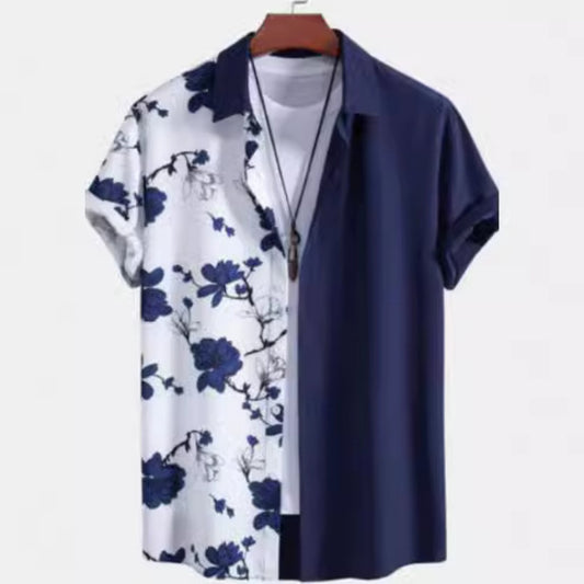 Men's Casual Printed Short Sleeved Shirt