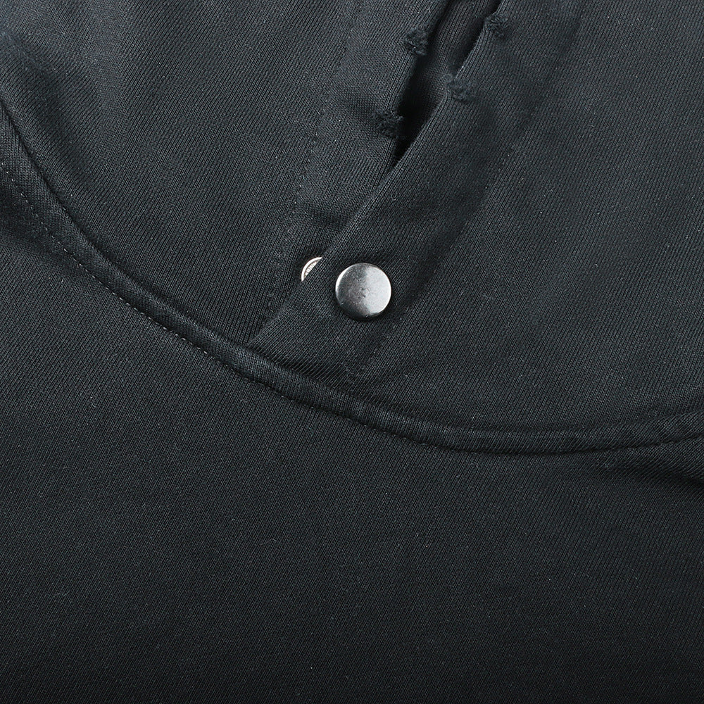 Solid Color Blank Hooded Sweater For Men