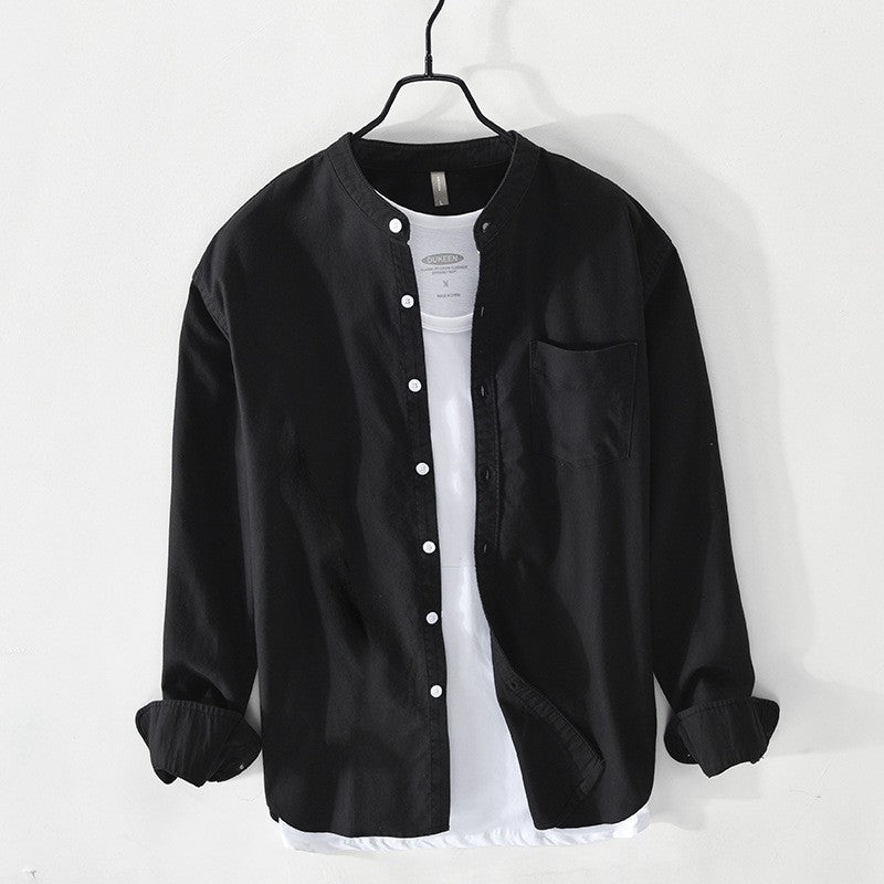 Men's Small Stand Collar Casual Shirt