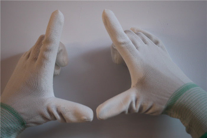 White Breathable Hand Fitted Labor Protection Gloves