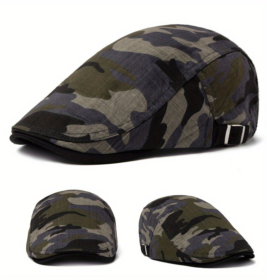 Fashionable Camouflage Beret for Men and Women - Soft, Lightweight Newsboy Cap for Spring, Summer, Autumn - Outdoor Casual Hat, Thin, Caps