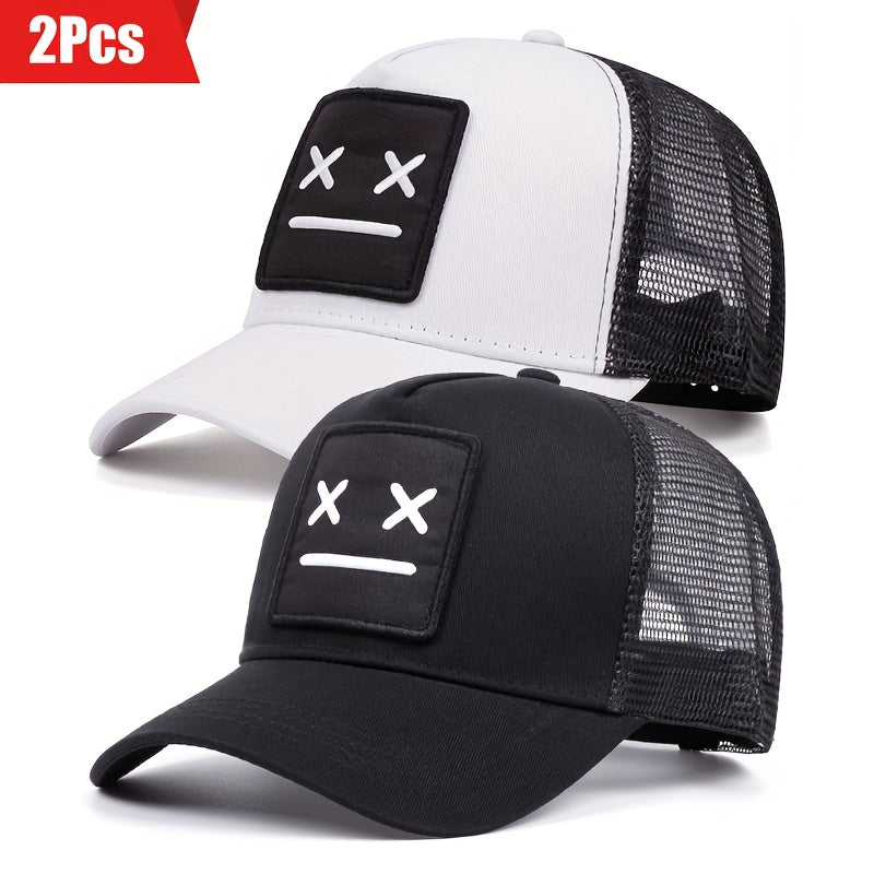 2PCS Embroidery Fashion Baseball Caps Snapback Hat For Men Hip Hop