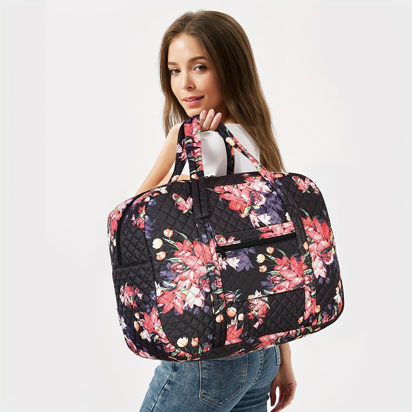 Travel Duffel Bags For Women And Girls Waterproof Gym Bag Laptop Carry-On Luggage Weekend Travel Organizer 25L