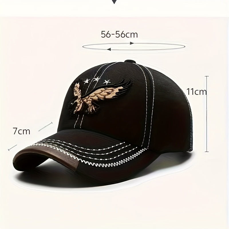 [2pcs Breathable Baseball Cap] 2pcs Breathable Baseball Caps with Eagle Embroidery - Fashionable Sun Protection for Outdoor Sports, Perfect Gift Idea