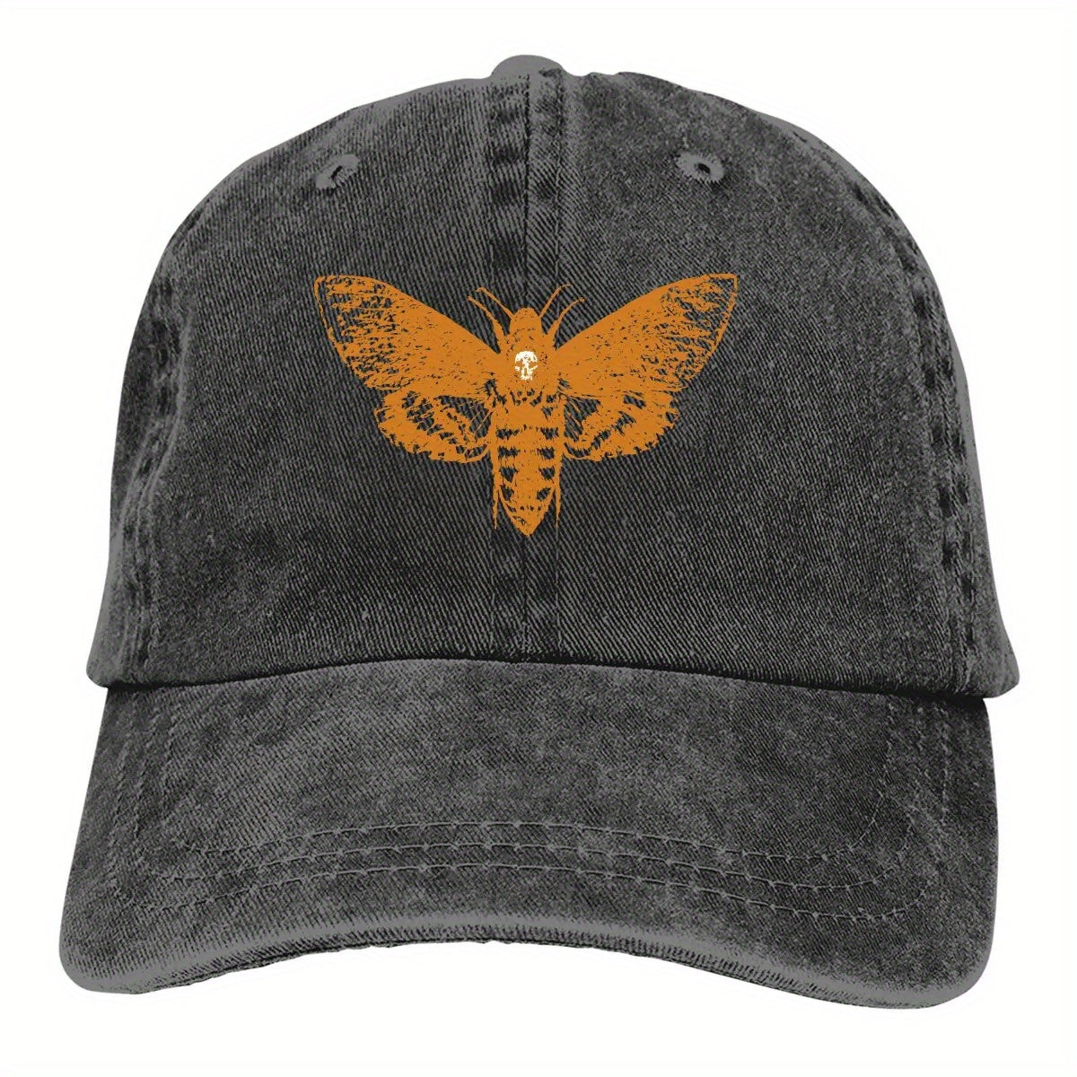 Washed Men's Baseball Cap Moth face Trucker Snapback Cowboy Caps Dad Hat Silence Of The Lambs Golf Hats