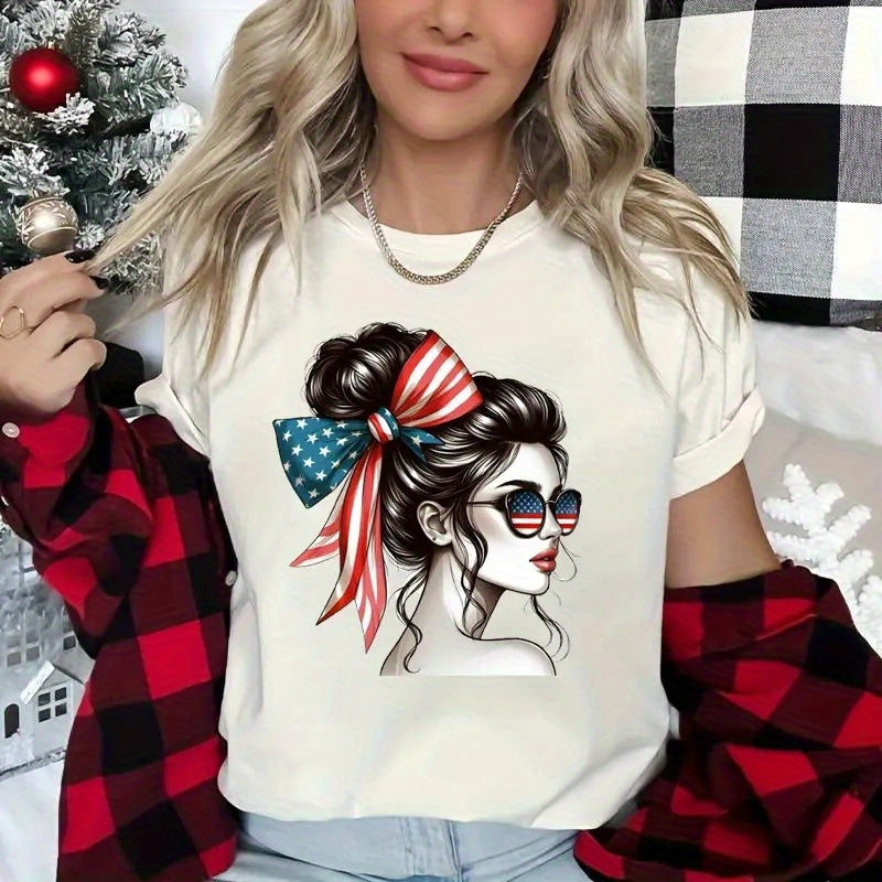 Independence Day Patriotic Theme Iron-On Film - Red, White and Blue Stripe Retro Design Heat Transfer Stickers for DIY T-shirts, Sweatshirts, Jeans, Hoodies, Bags, Pillows, Vintage Baseball Caps - Easy To Iron Craft Supplies