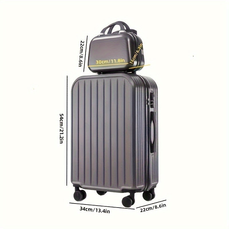 2pcs Hard Shell Luggage Set With ABS+PC Material, Simple And Classic Design Suitcase