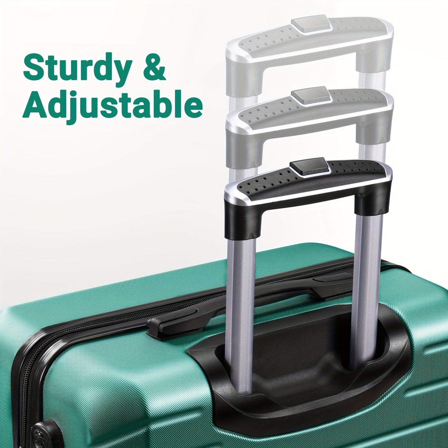 Ten Piece Luggage Set (3*Luggage+7 Storage Bag), Large Capacity Luggage With Telescoping Handle, Extra Thick ABS Durable Hardshell With Double 360° Spinner Wheels, Dopamine Color And Back-to-school Season Student Luggage