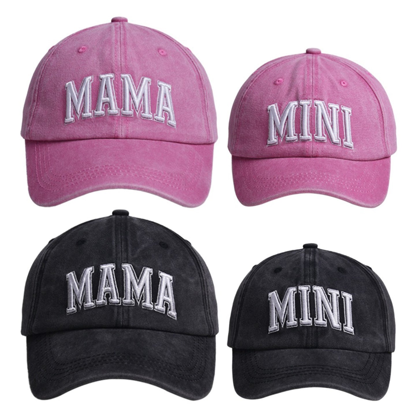 Family Themed Blend Baseball Caps, Breathable Sun Protection Hat with "PAPA", "MAMA", "MINI" Lettering, Fitted Toggle Closure, Hand Washable - Ideal for New Year's Outdoor Travel