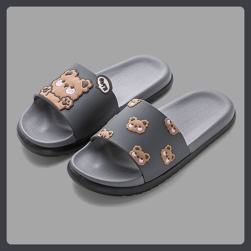 Cute Cartoon Bear Slippers For Men And Women New Non-slip