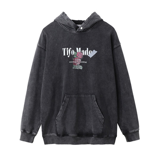 Rose Washed Hooded Sweater For Men