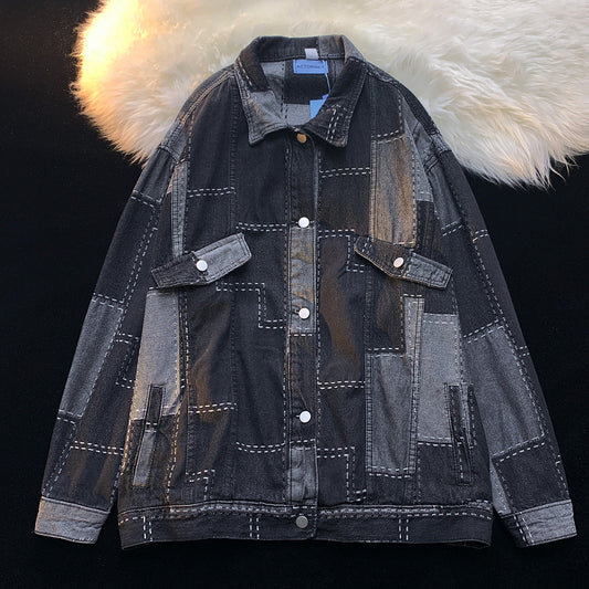 Black Denim Cardigan Jacket New Men And Women