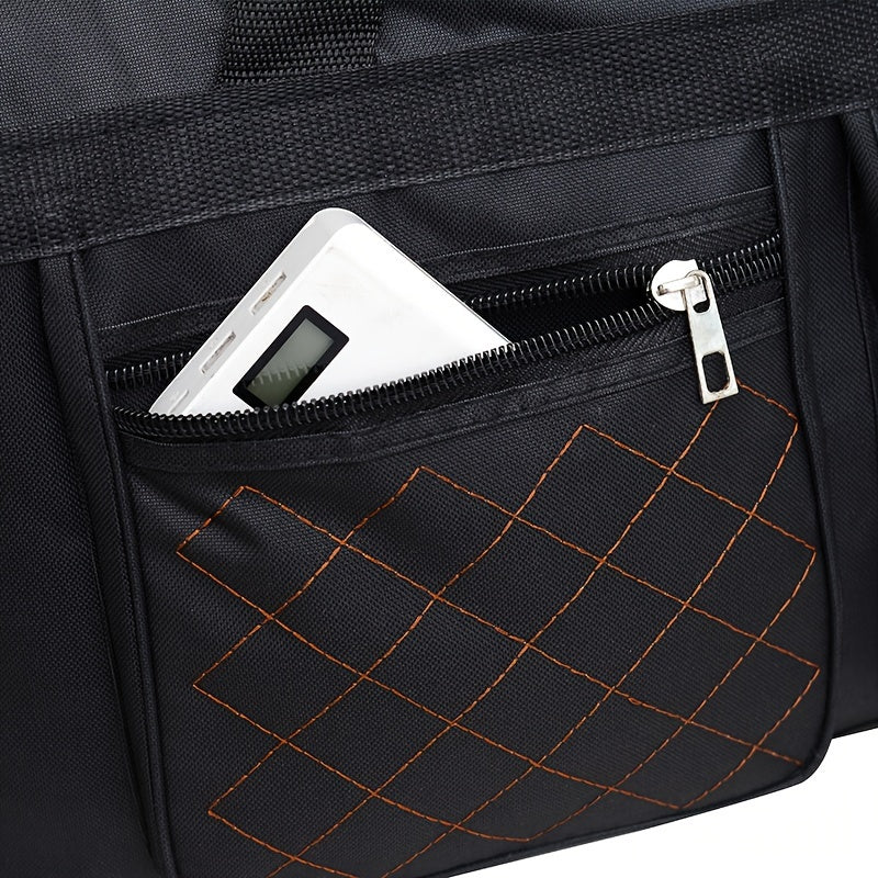 Extra Large Capacity Sports Duffel Bag, Durable Oxford Cloth Travel Bag with Positioning Printing, European and American Style, Baigou Produced, Hand Washable - Unisex Shoulder and Hand Carry Luggage for Short Business Trips