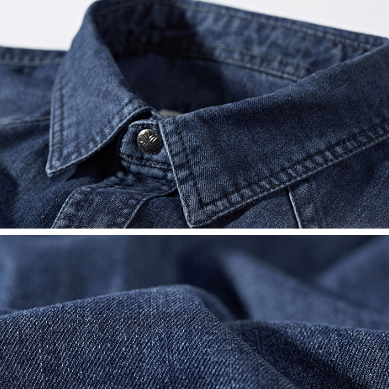 Denim Shirt Men's Casual Long Sleeve