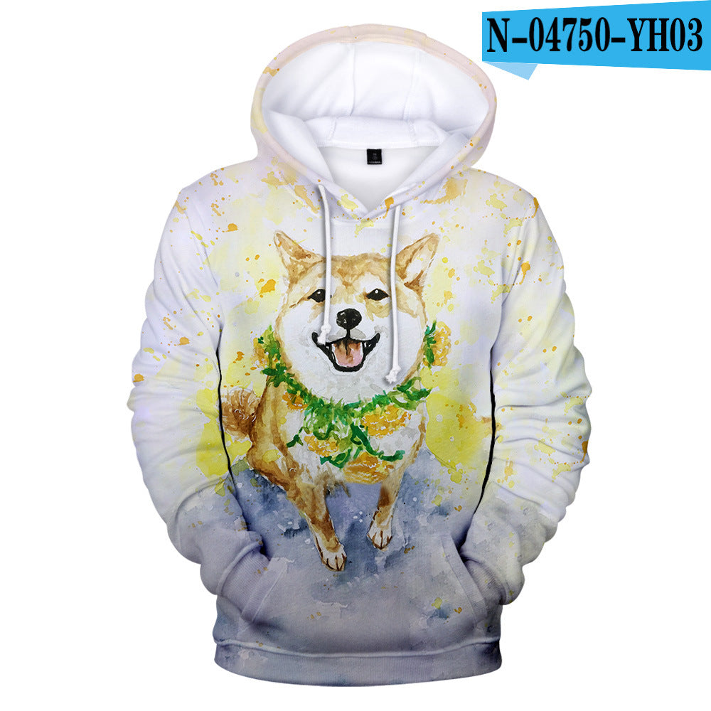 Creative Casual Digital Printing Hooded Sweater men