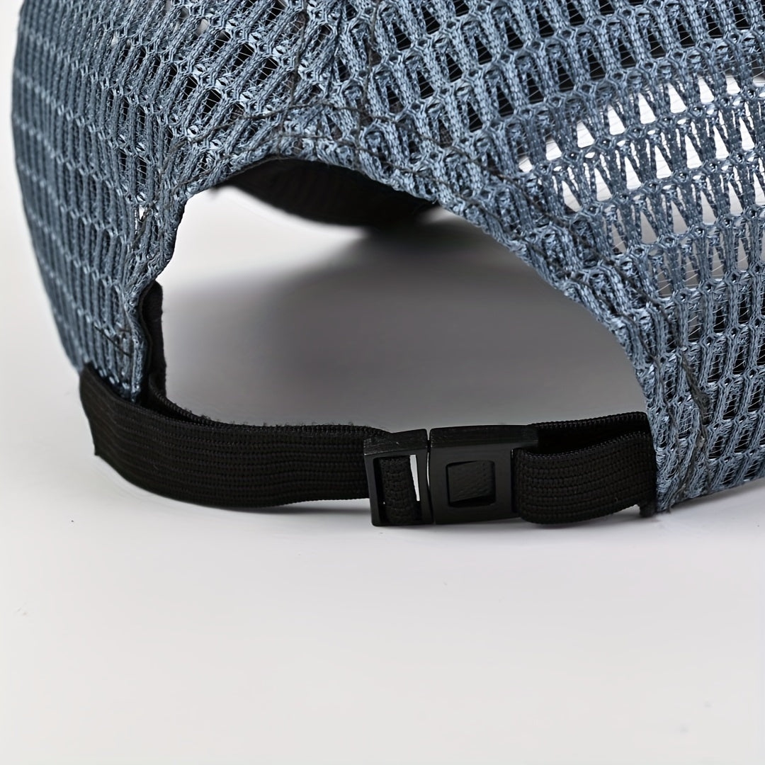 [Mens Mesh Baseball Cap] 1pc Breathable Mesh Men's Baseball Cap - Outdoor Fishing Hats, Dad Hat, Bone Gorras Snapback Trucker Cap, Women hat, Summer Caps