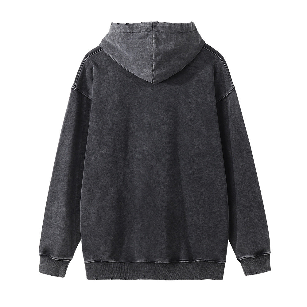Rose Washed Hooded Sweater For Men