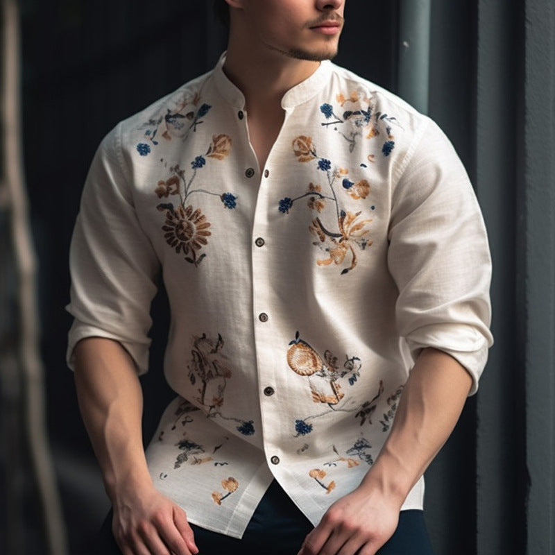 Men's Long-sleeved Shirt Printing E-commerce Loose
