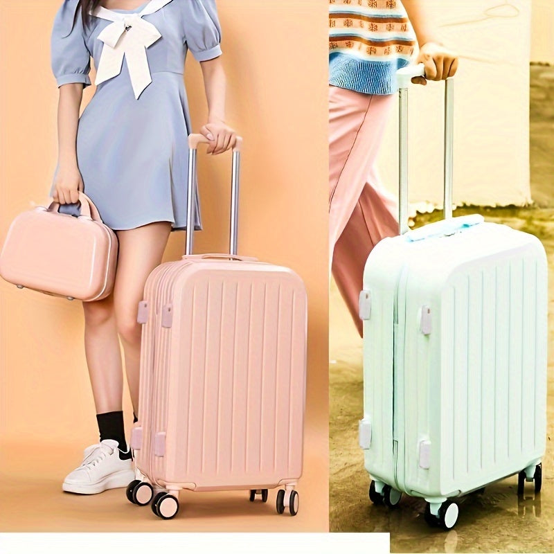 2pcs Hard Shell Luggage Set With ABS+PC Material, Simple And Classic Design Suitcase