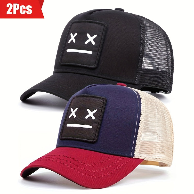 2PCS Embroidery Fashion Baseball Caps Snapback Hat For Men Hip Hop