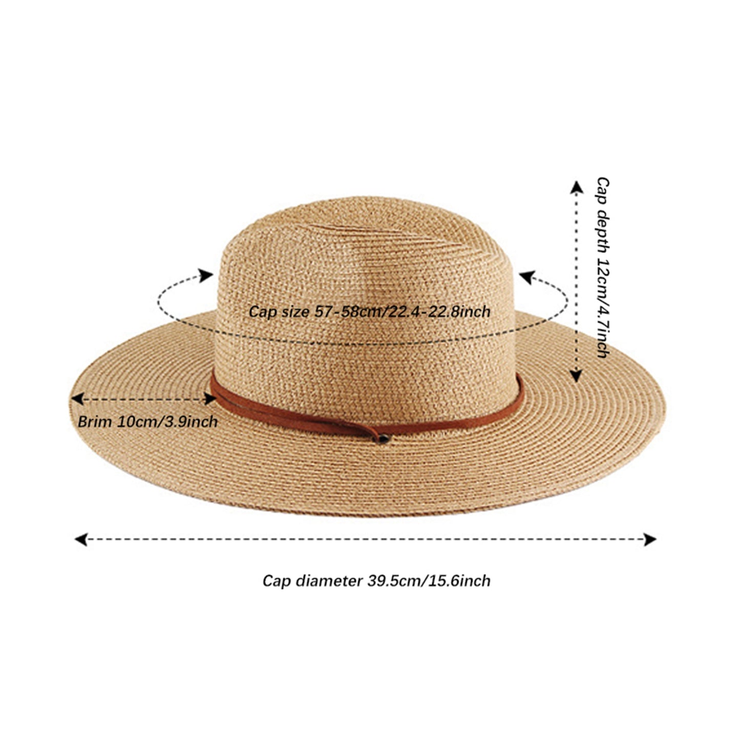 Men Women Panama Hat Wide Brim Straw Sun Hat Sun Protection Beach Caps for Travel Camping Hiking Outdoor