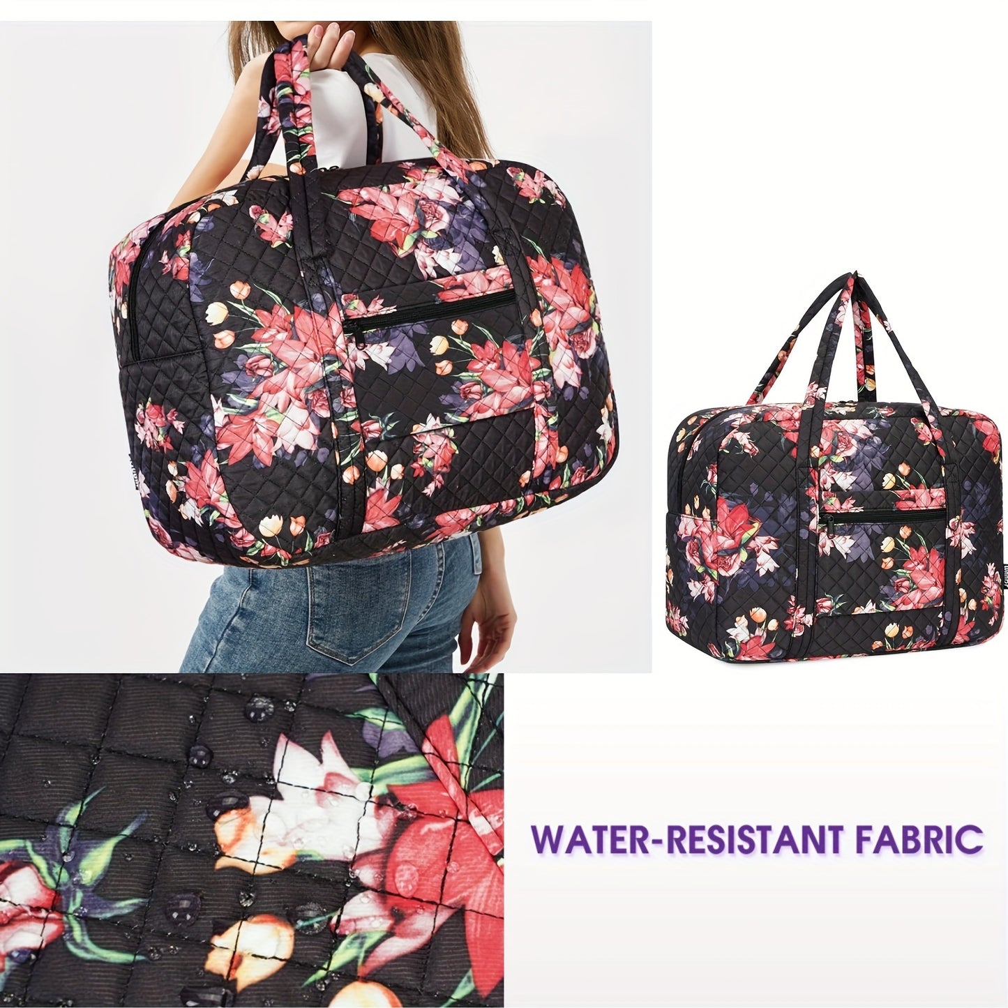 Travel Duffel Bags For Women And Girls Waterproof Gym Bag Laptop Carry-On Luggage Weekend Travel Organizer 25L