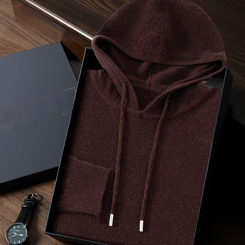 Fall Winter Men Hooded Cashmere Sweater