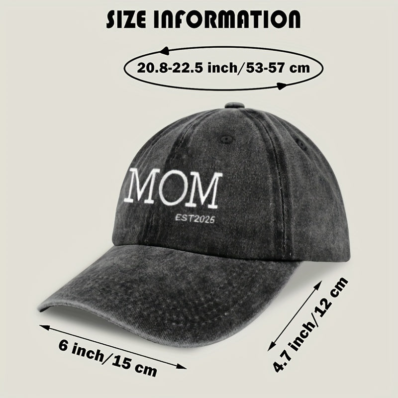 2pcs "Dad and Mom Est 2025" Hats - Adjustable Baseball Caps for New Parents, Perfect Gift for Pregnancy Announcement, Father's Day, Mother's Day