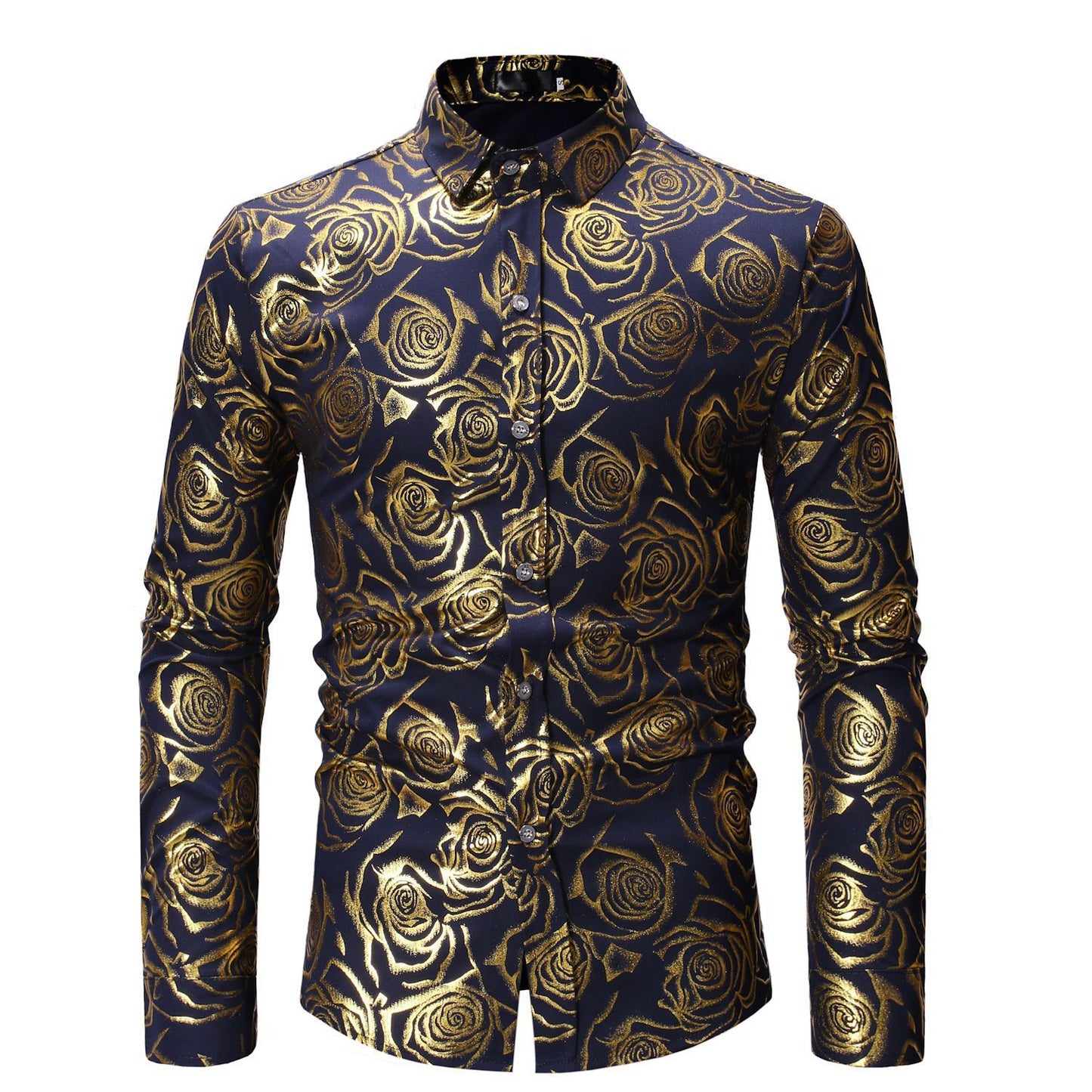 Fashion Fashion Floral Printed Men's Casual Long Sleeve Shirt