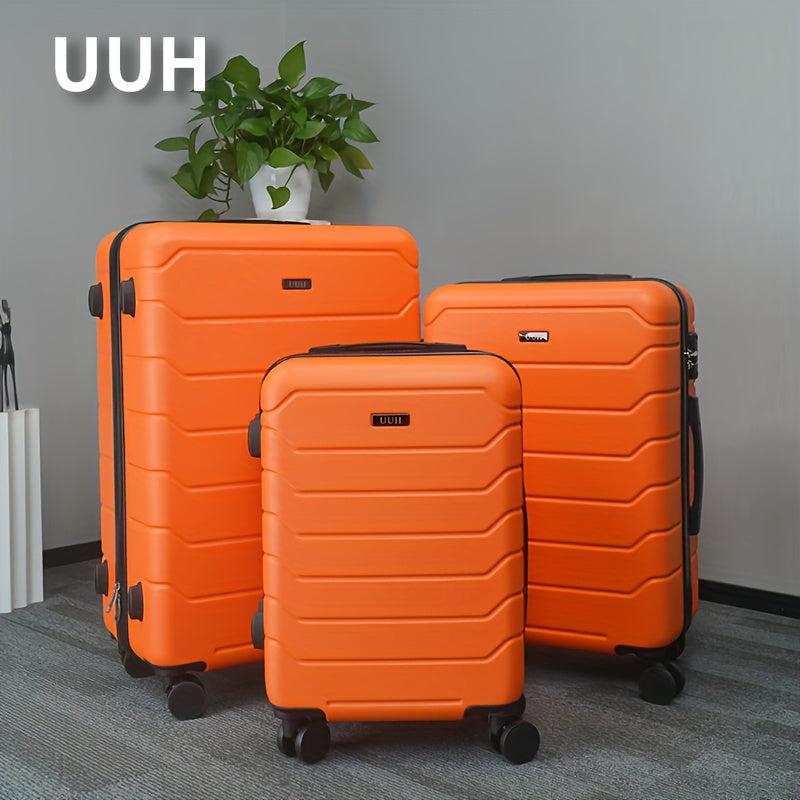 3-Piece Extra-Large Capacity Durable ABS Hardshell Luggage Set - Smooth-Glide Spinner Wheels, Telescopic Handle, Perfect for Frequent Travelers and Family Vacations with Stress-Free Organization and Long-Lasting Durability