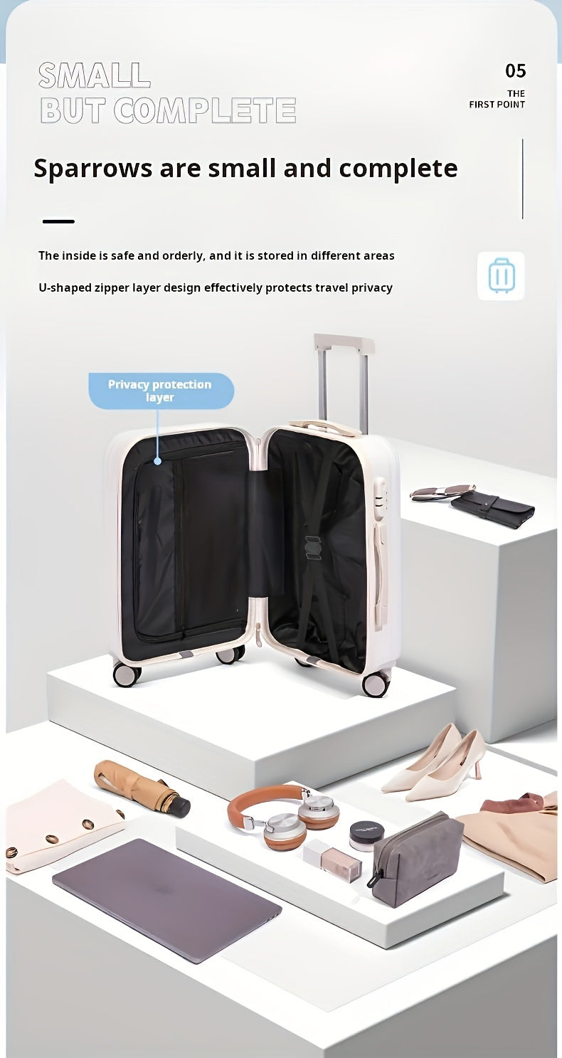 2pcs Hard Shell Luggage Set With ABS+PC Material, Simple And Classic Design Suitcase