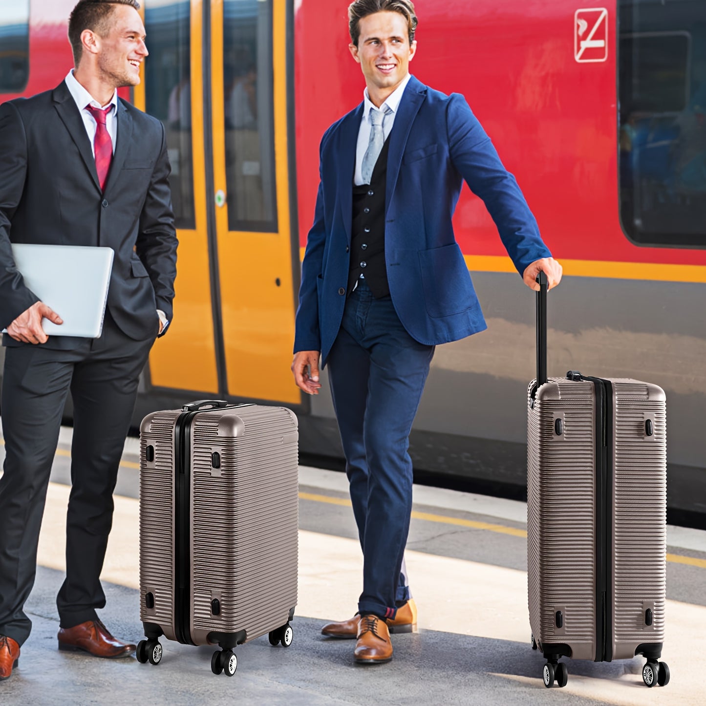 Luggage 5 Piece Sets, Lightweight Rolling Hardside Travel Luggage with TSA Lock, Luggage Set Clearance, Suitcase with Spinner Wheels, Purple